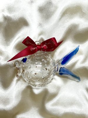Christmas Novelty Ornament (M) ~ Puffer Fish ~ Blue - Gift Box