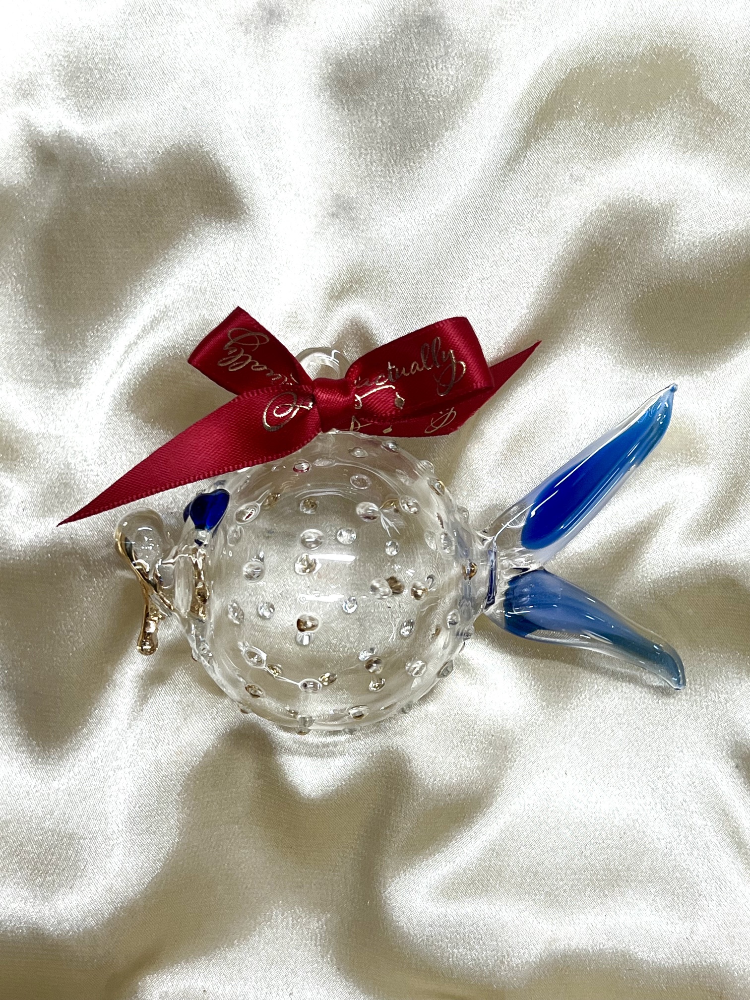 Christmas Novelty Ornament (M) ~ Puffer Fish ~ Blue