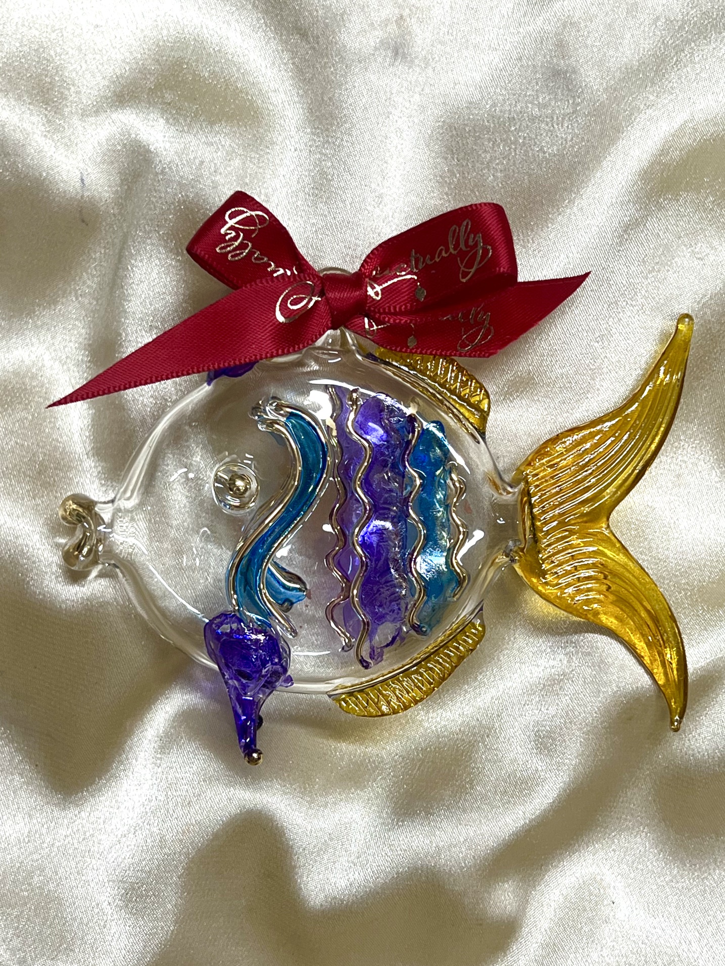 Christmas Novelty Ornament (M) ~ Yellow/Blue Fish