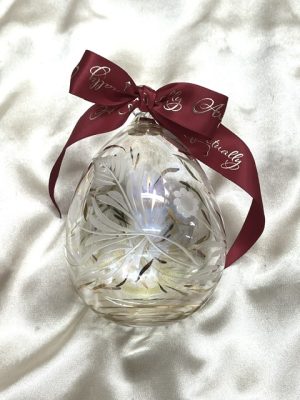 Christmas Ornament (L) ~ Clear / Gold - Gift Box