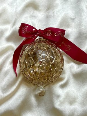 Christmas Ornament (L) ~ Clear / Gold - Gift Box