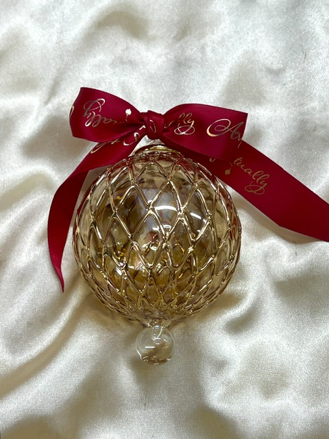 Christmas Ornament (L) ~ Clear / Gold