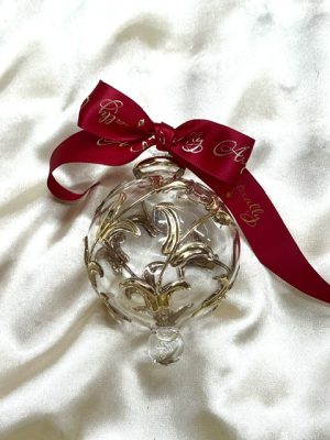 Christmas Ornament (L) ~ Clear / Gold - Gift Box