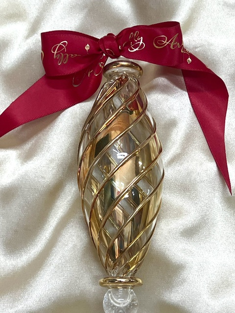 Christmas Ornament (L) ~ Clear / Gold