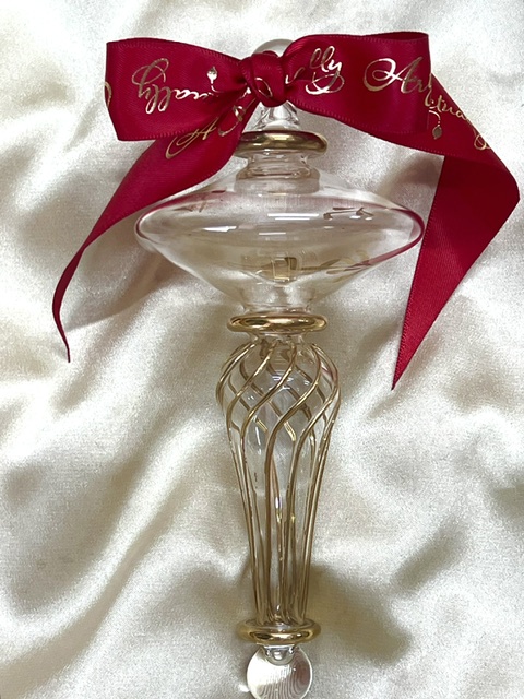 Christmas Ornament (L) ~ Clear / Gold