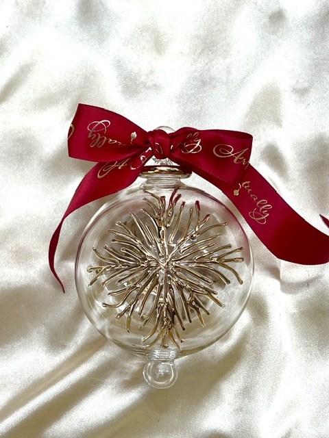 Christmas Ornament (L) ~ Clear / Gold