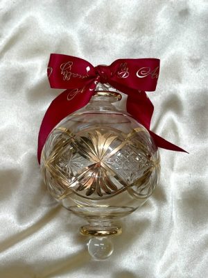 Christmas Ornament (L) ~ Clear / Gold - Gift Box
