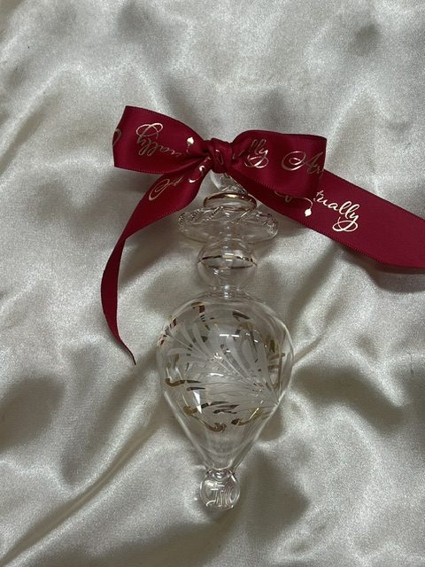 Christmas Ornament (L) ~ Clear / Gold