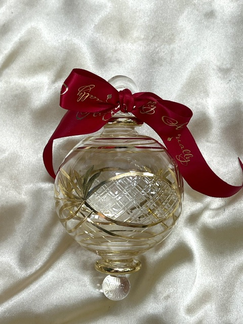 Christmas Ornament (L) ~ Clear / Gold