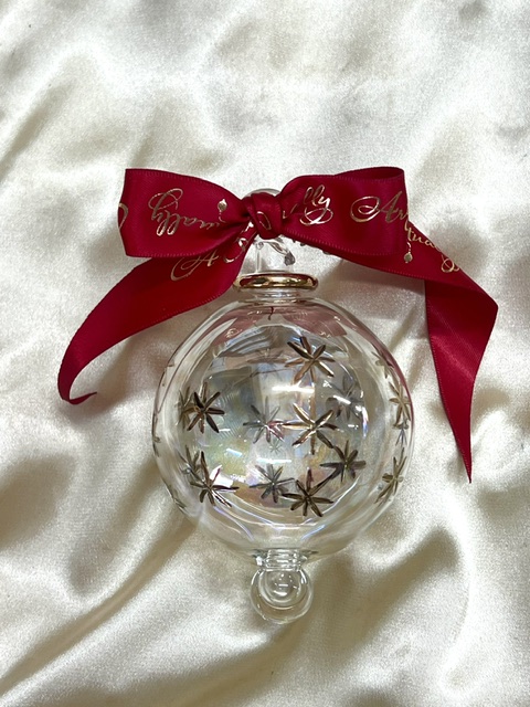 Christmas Ornament (L) ~ Clear / Gold