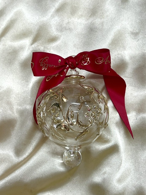 Christmas Ornament (L) ~ Clear / Gold