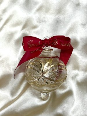 Christmas Ornament (L) ~ Clear / Gold - Gift Box