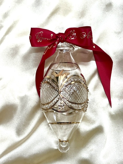 Christmas Ornament (L) ~ Clear / Gold