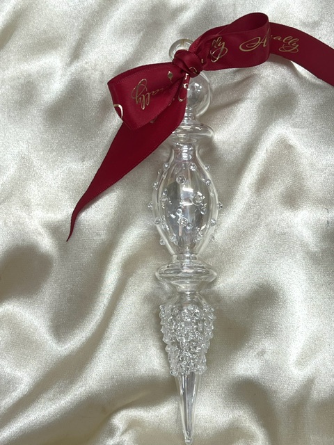 Christmas Ornament (L) ~ Clear / Gold
