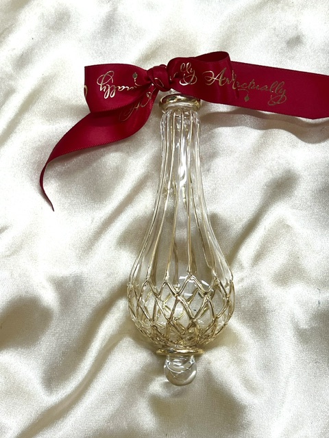 Christmas Ornament (L) ~ Clear / Gold