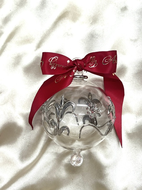 Christmas Ornament (L) ~ Clear / Gold