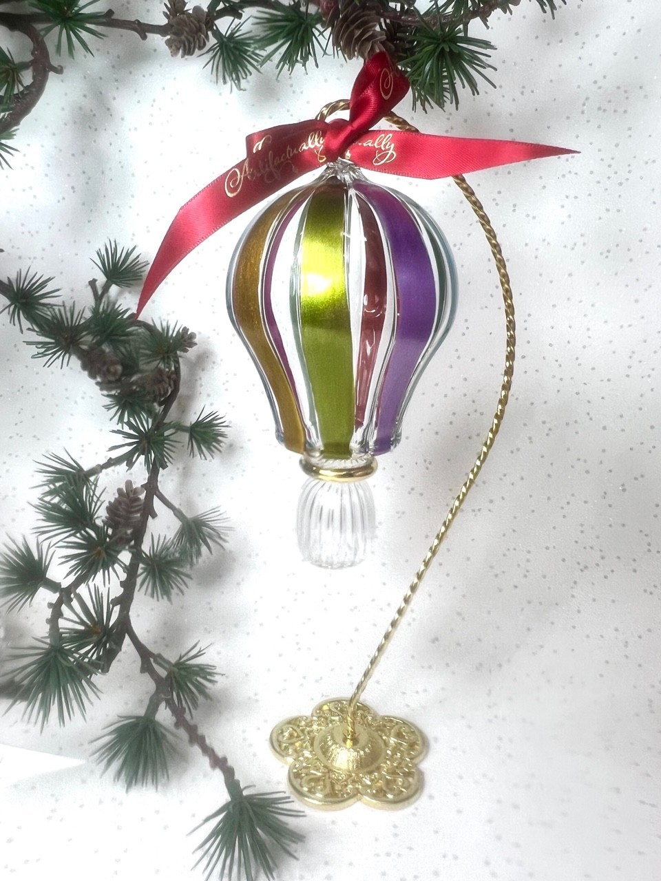 1 Arm Filagree Ornament Stand (25cm) ~ Gold - Image 3