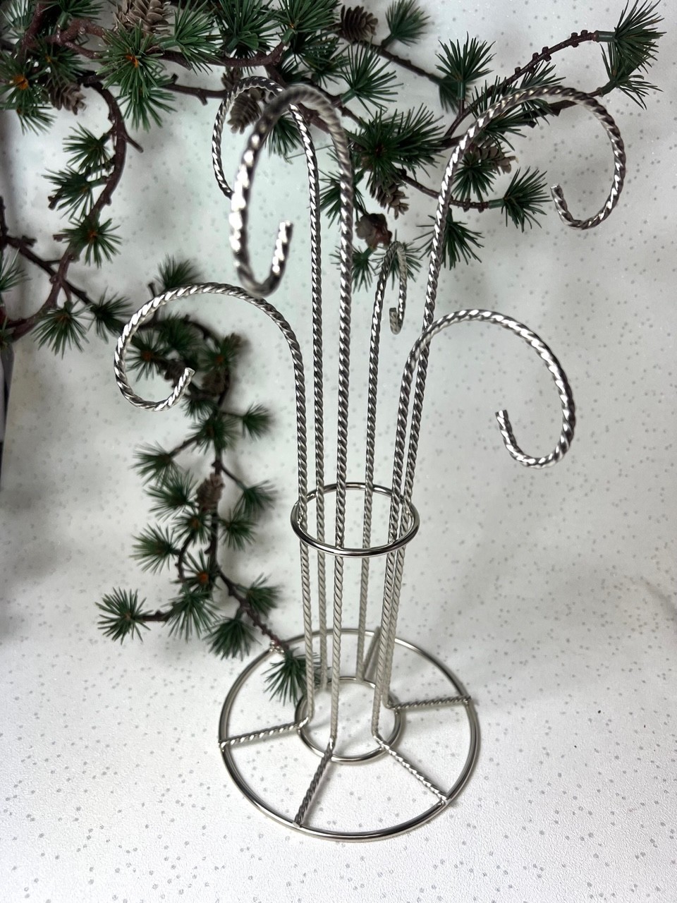 6 Arm Ornament Stand (28cm) ~ Silver - Image 2