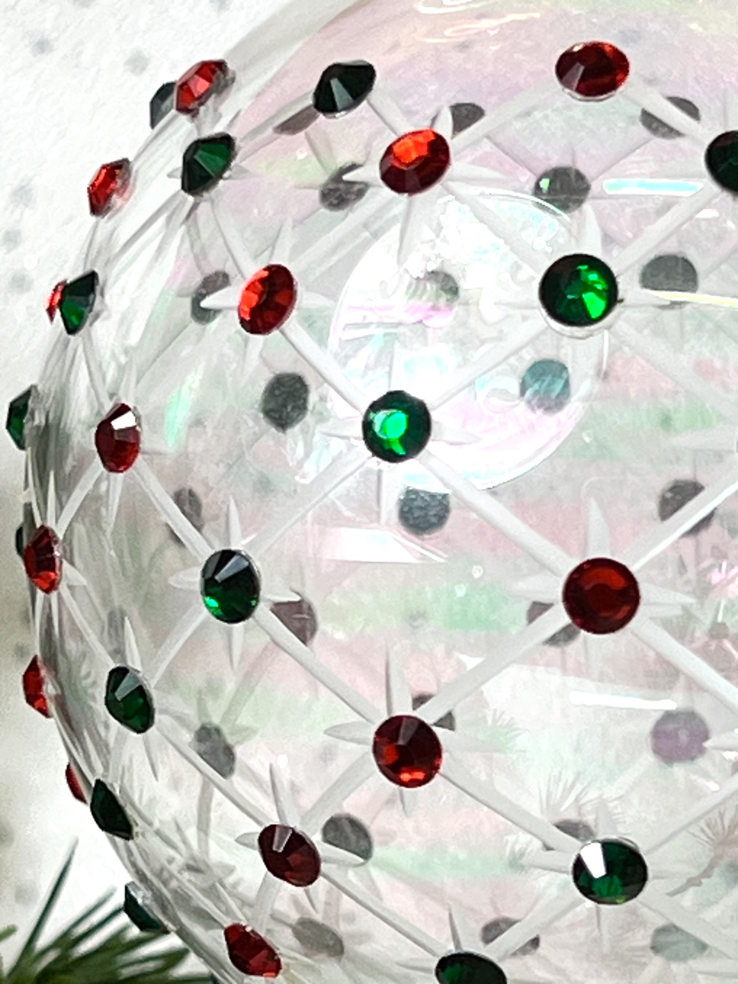 Diamonte Lattice Bauble (L) ~ Red/Green - Image 3