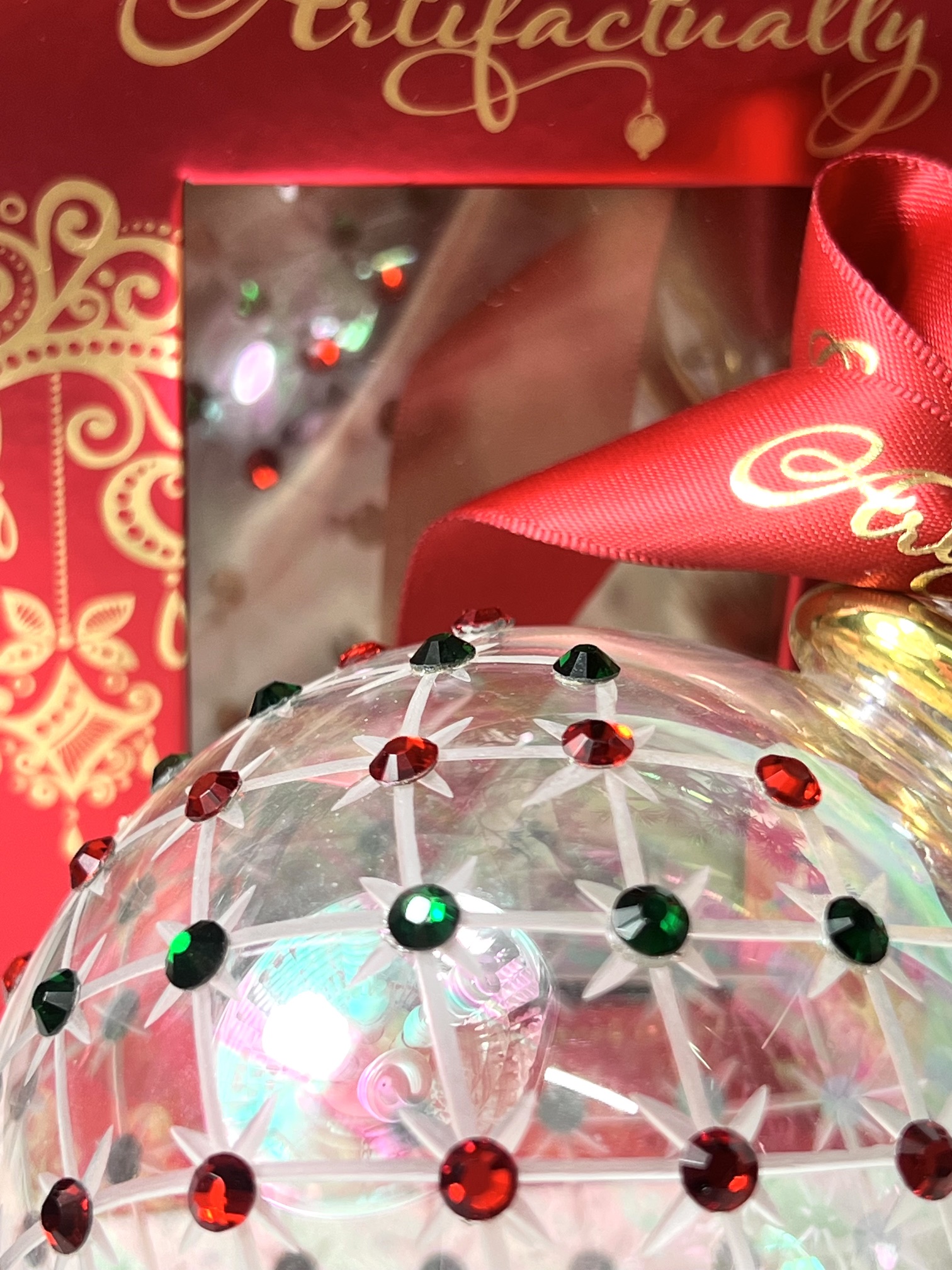 Diamonte Lattice Bauble (L) ~ Red/Green - Image 4