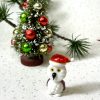Solid Glass Santa Owl Figurine (XS) ~ Multi