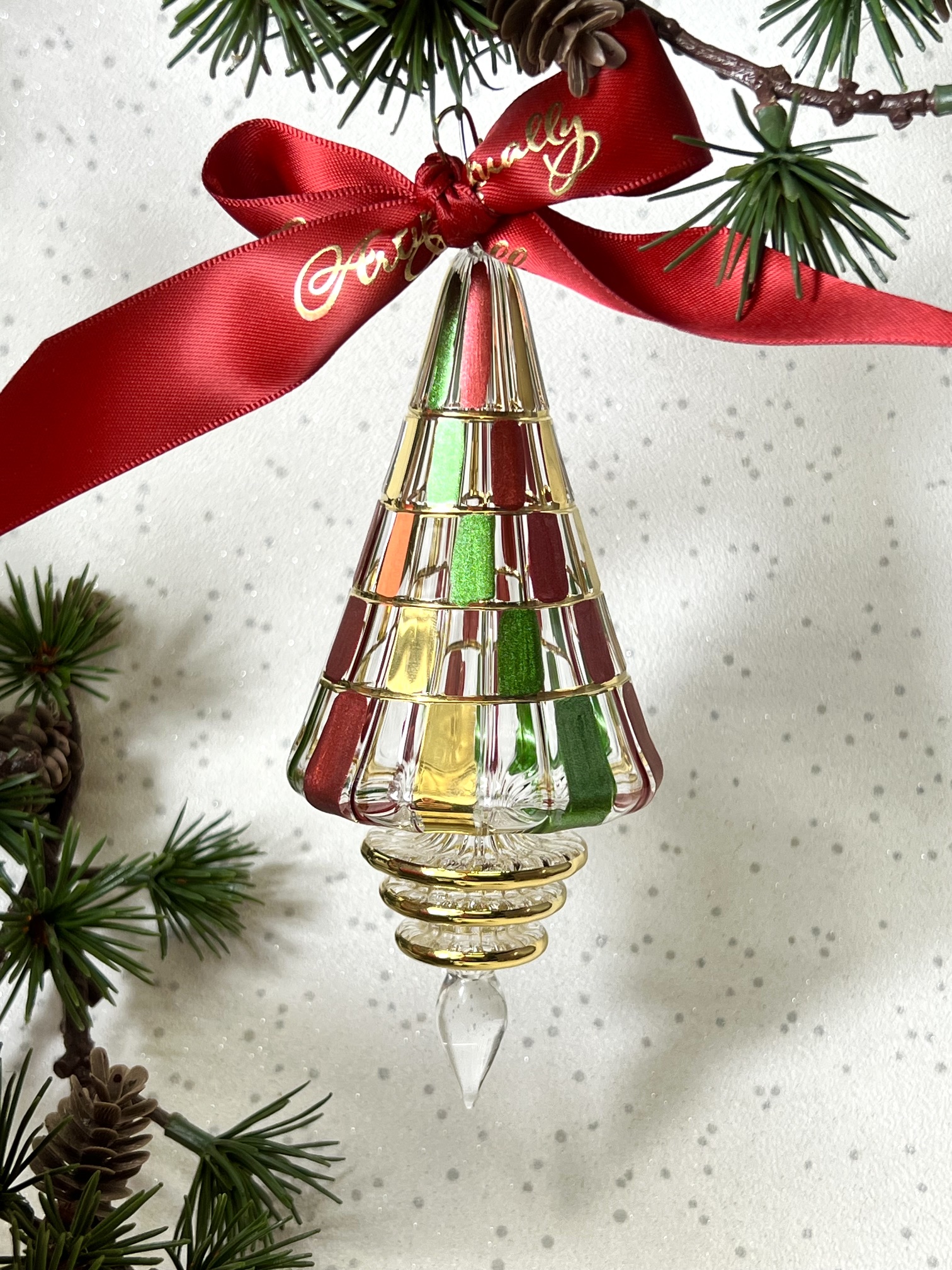 Rubik’s Christmas Tree Ornament (L) ~ Red/Green/Gold