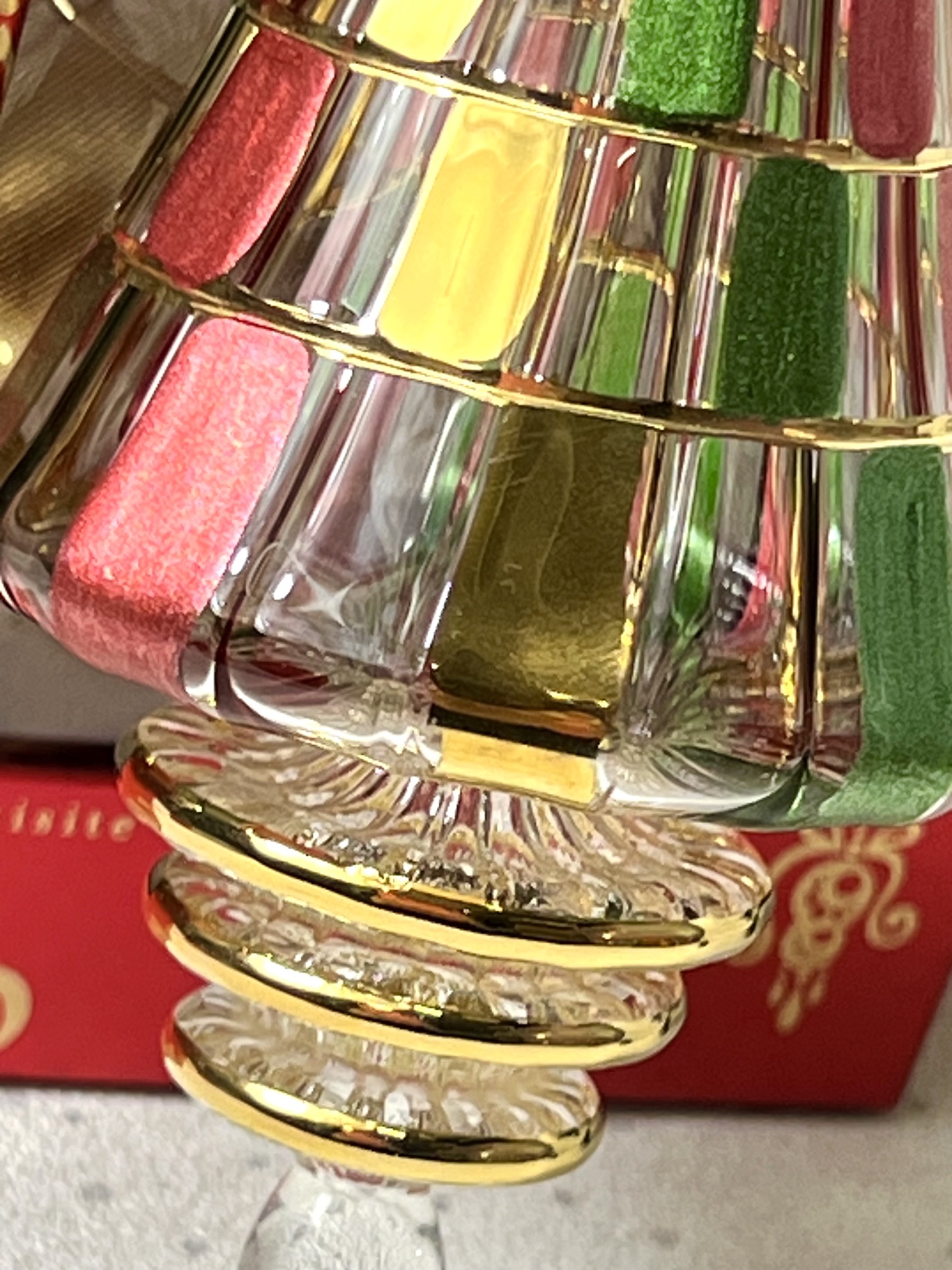 Rubik’s Christmas Tree Ornament (L) ~ Red/Green/Gold - Image 4