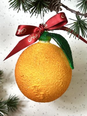 Orange Bauble (L) ~ Orange/Green