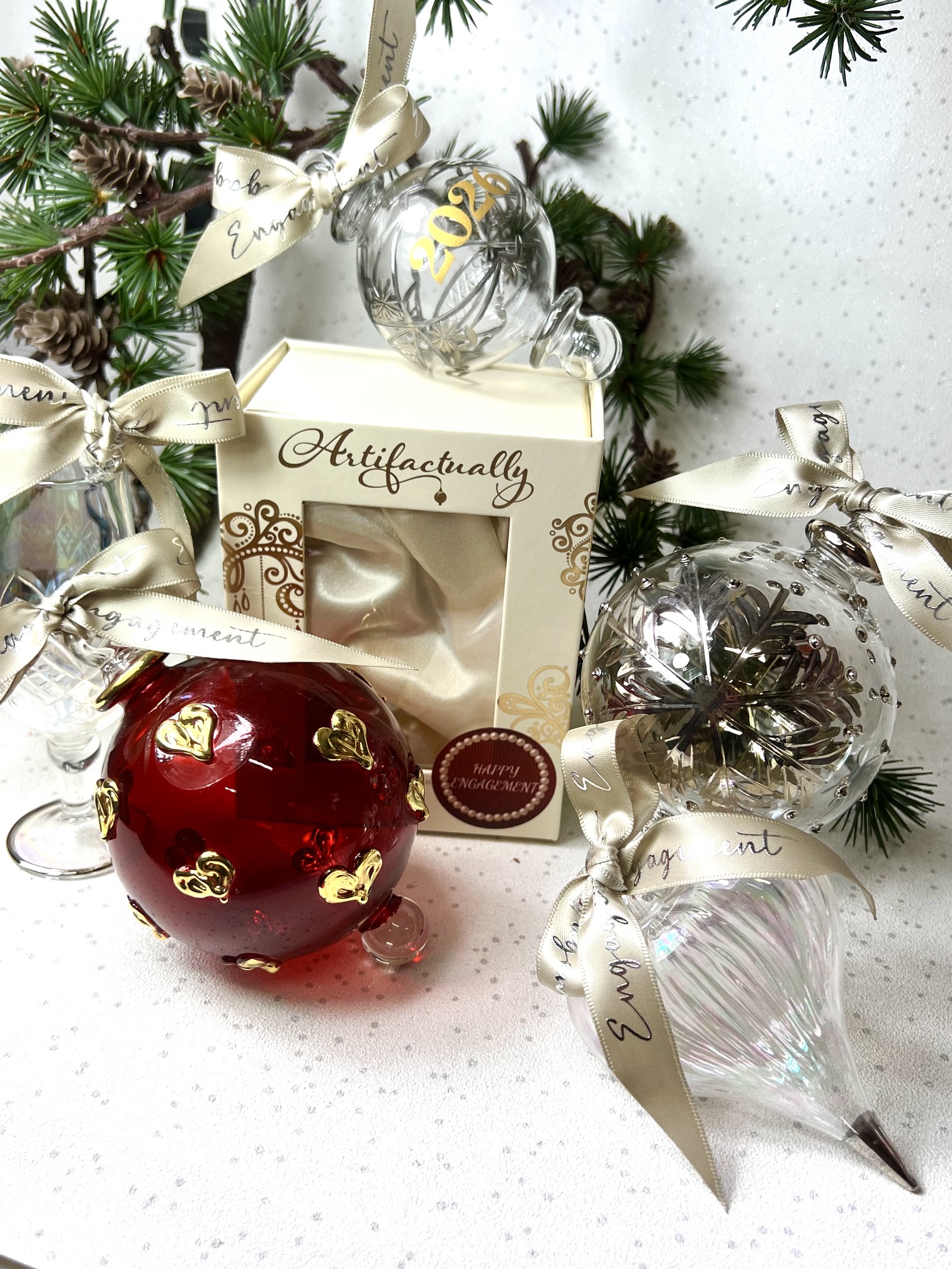 Engagement Snowflake Bauble (L) ~ Clear/Silver - Image 2