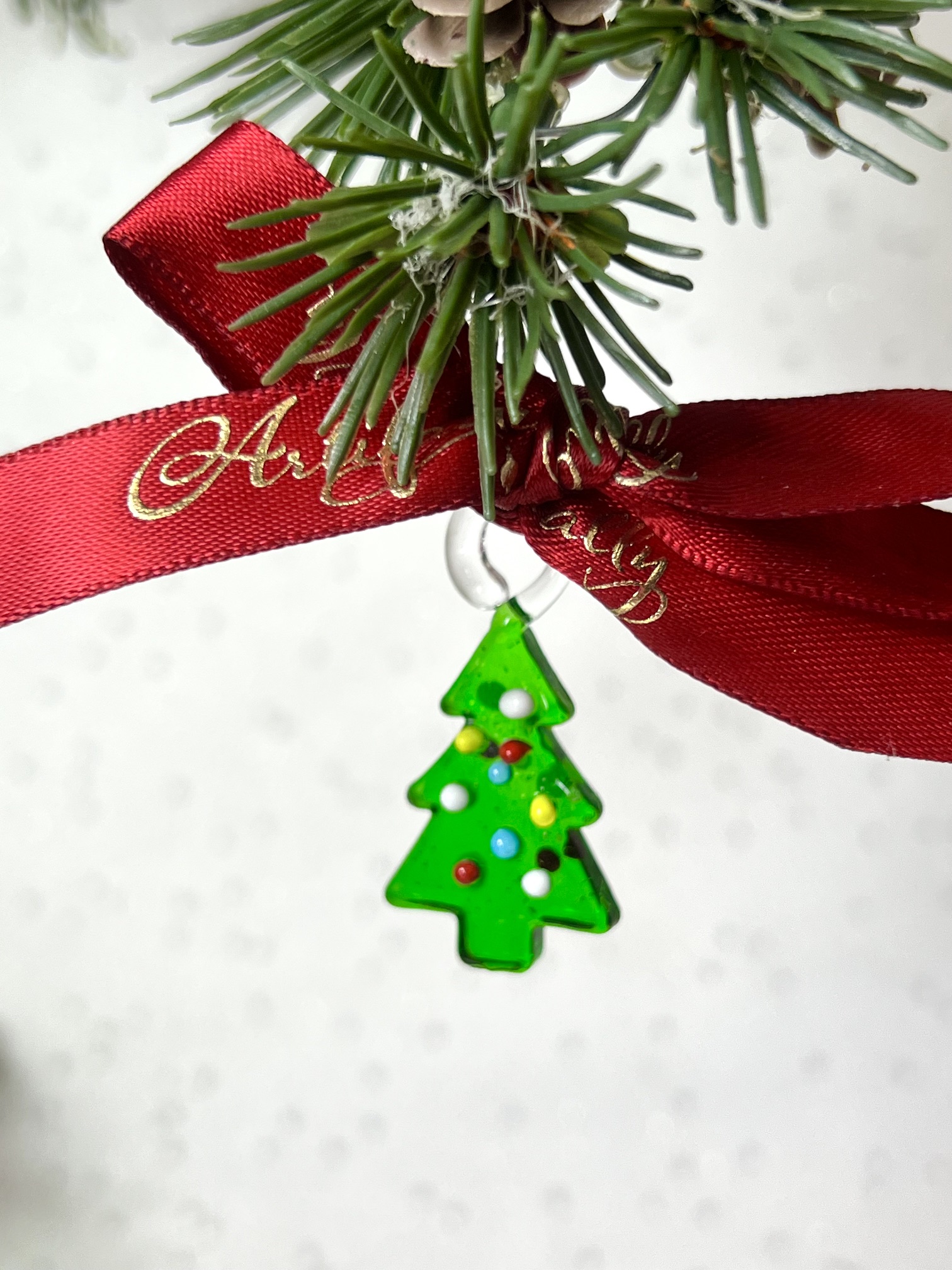 Mini Glass Christmas Tree ~ Green