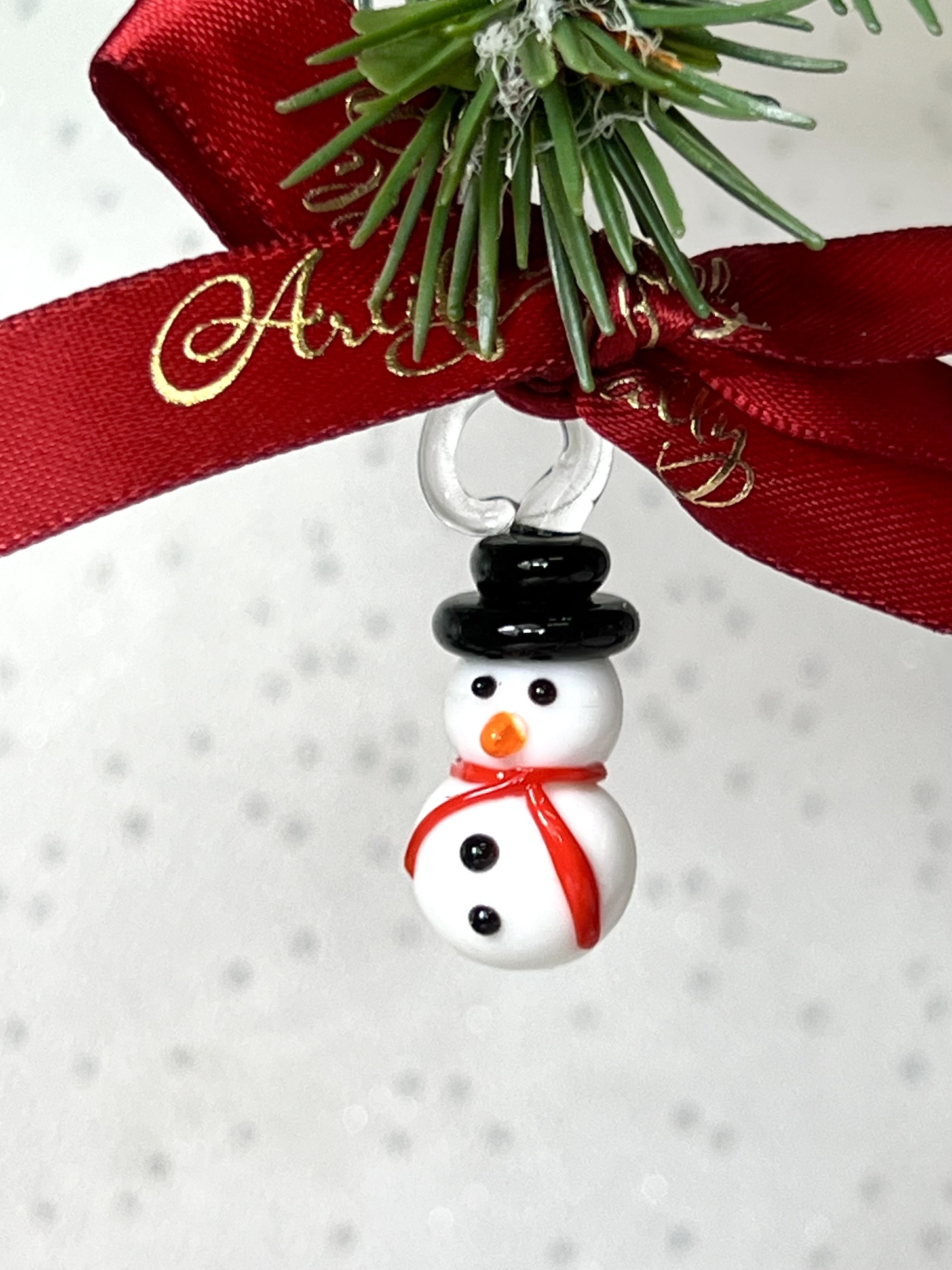 Mini Glass Snowman ~ White
