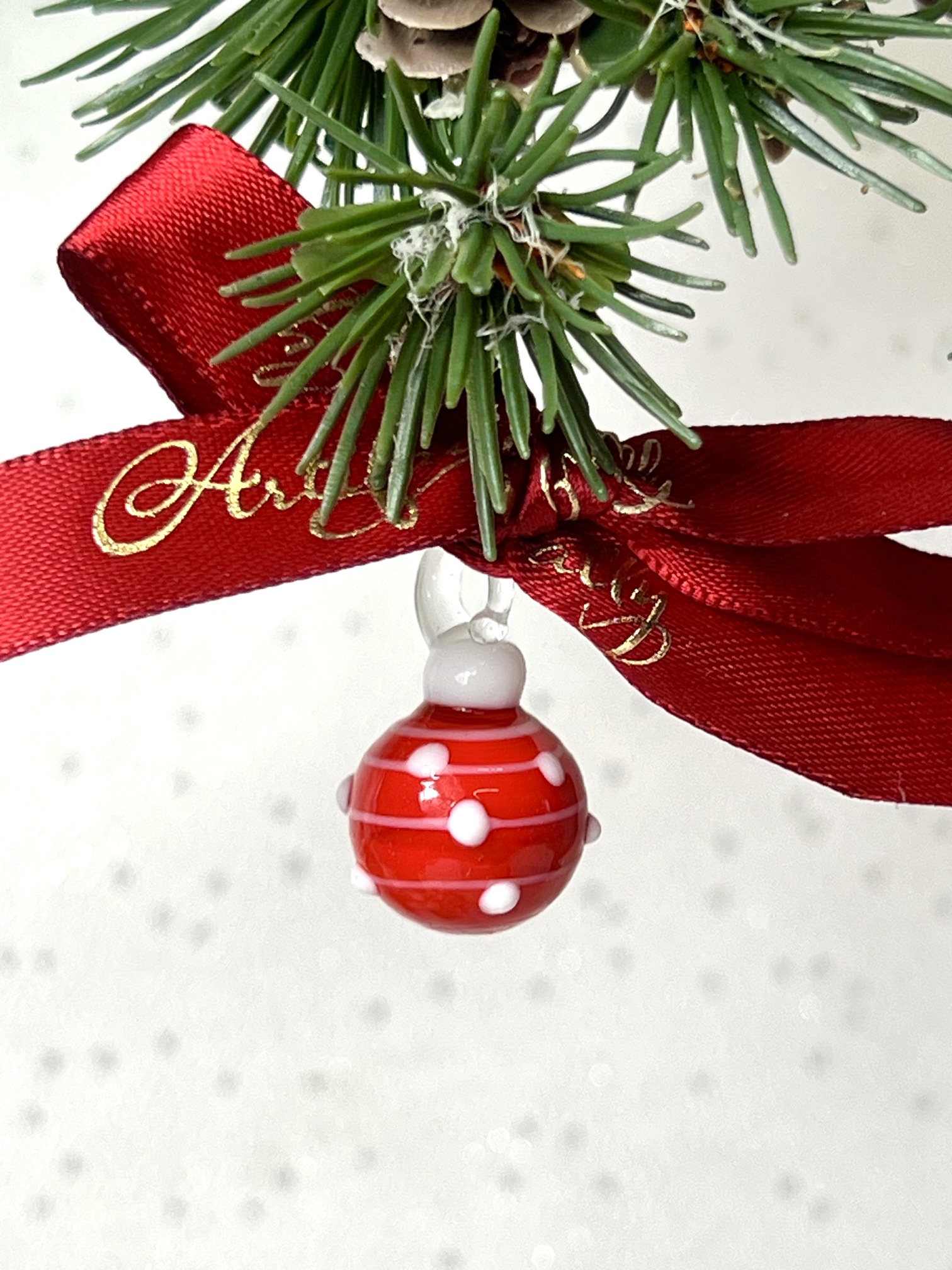 Mini Glass Ornament ~ Red