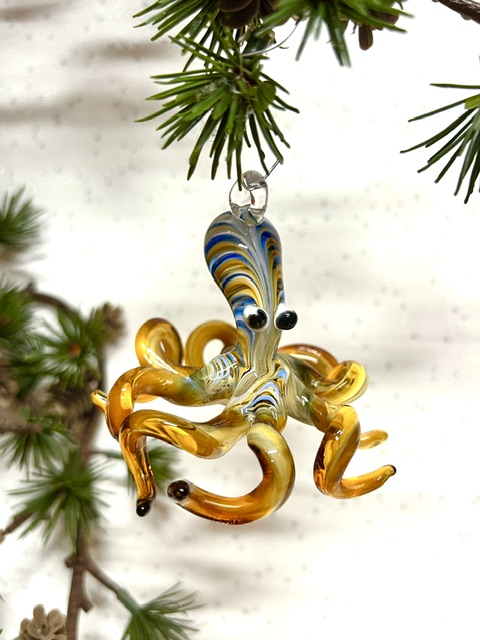 Octopus Ornament (M) ~ Amber