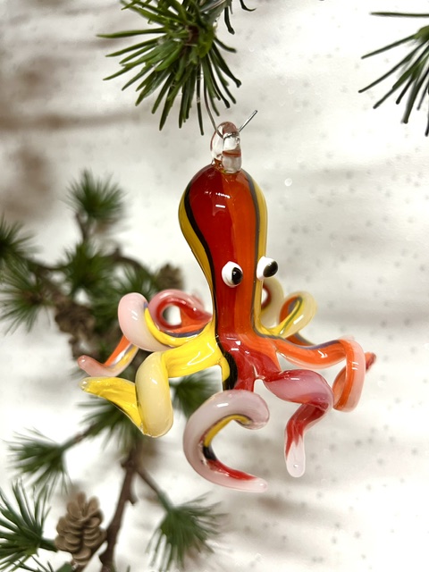 Octopus Ornament (M) ~ Orange