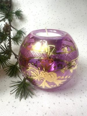 Vintage Rose Tealight ~ Purple
