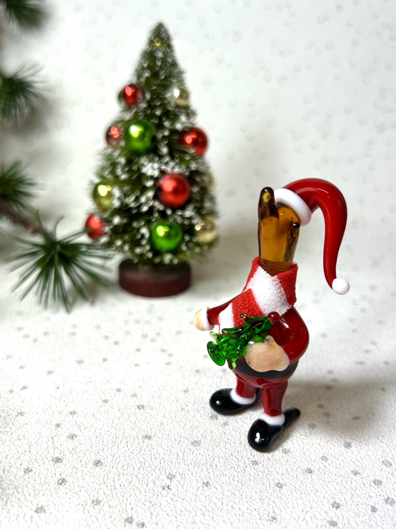 Solid Glass Duck with Tree (S) ~ Multi