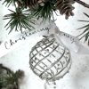 Christening 2026 Diagonal Dot Bauble ~ Silver