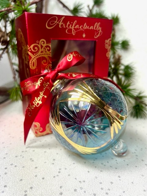 Victorian Hatch Star Ornament (L) ~ Ice Blue - Image 2
