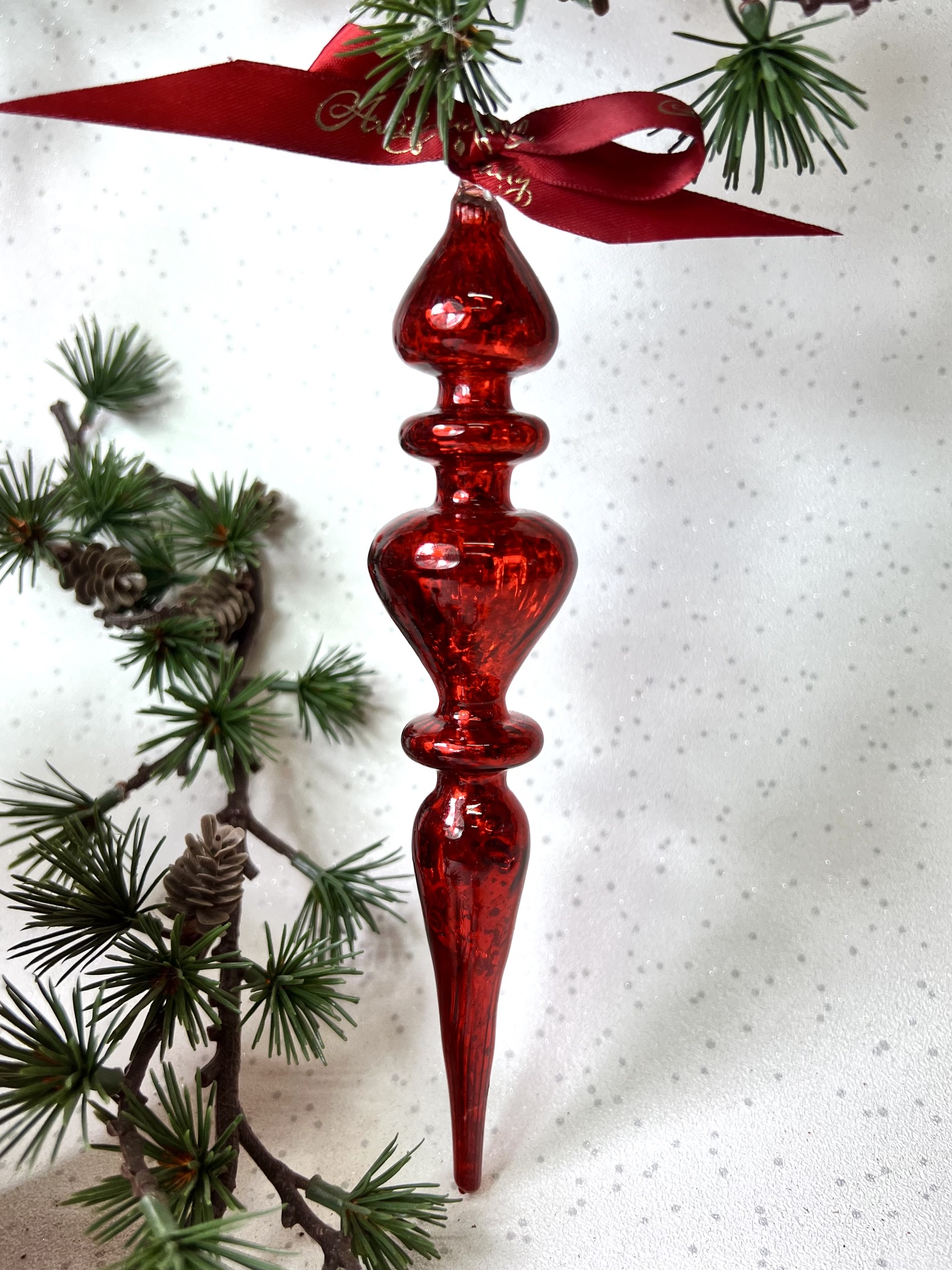 Victorian Spire Ornament (L) ~ Red