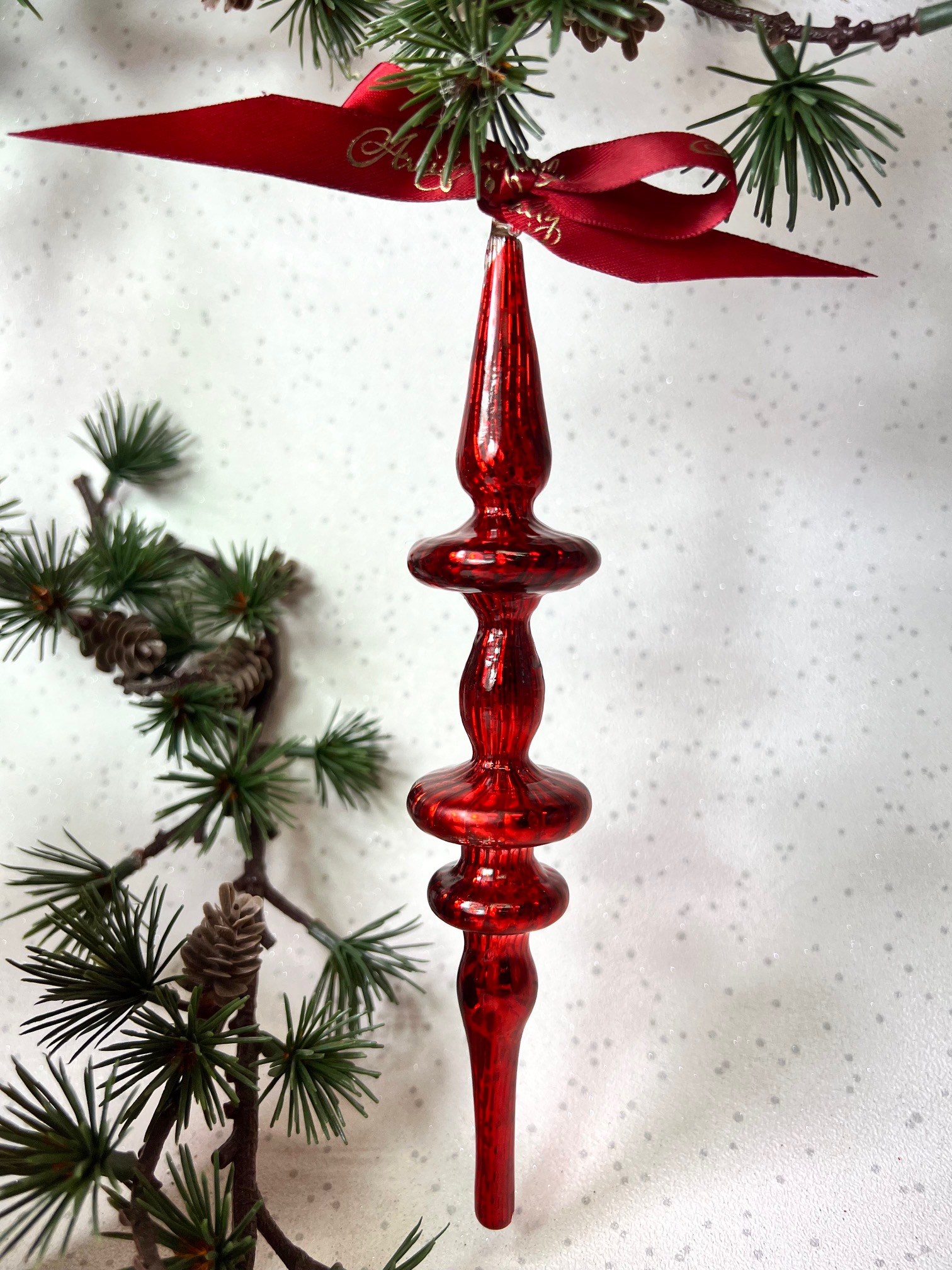 Regency Spire Ornament (L) ~ Red