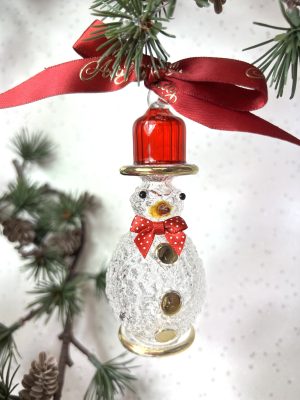 Frosty Snowman Bowler Hat (M)~ Red