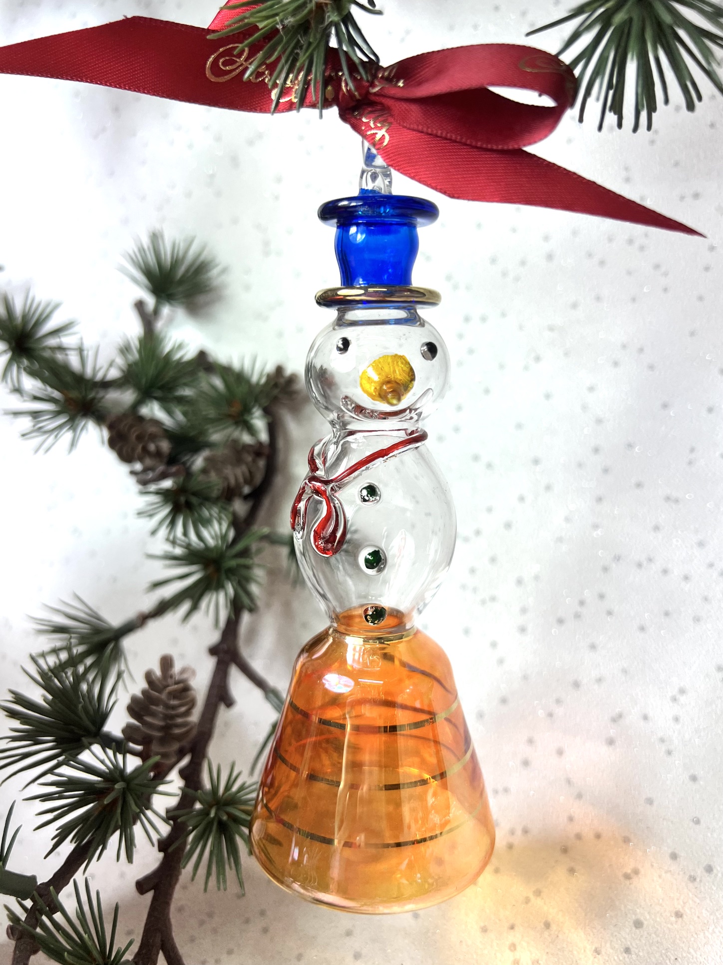 Classic Snowman (L) ~ blue/red/amber