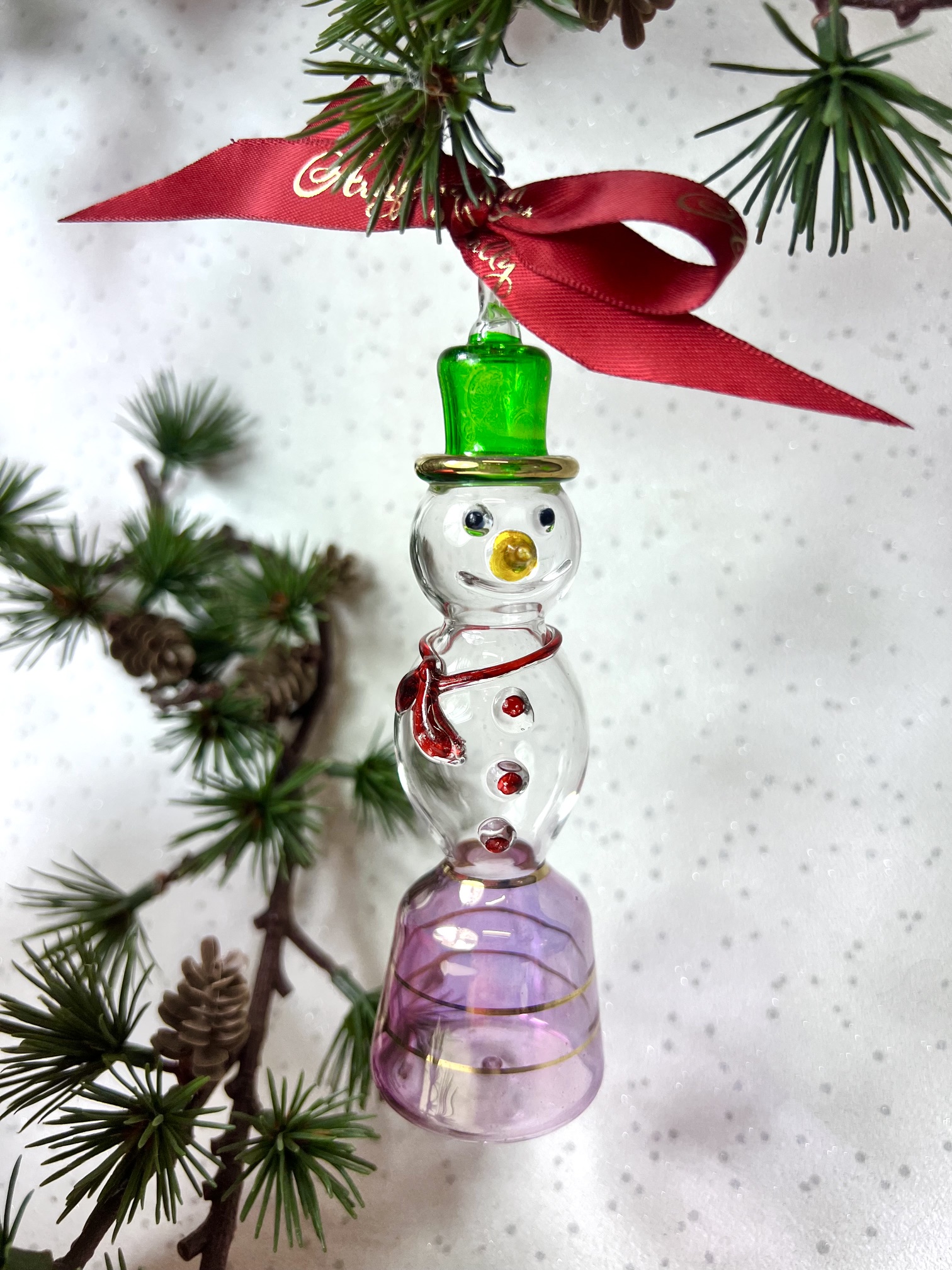 Classic Snowman (L) ~ green/red/pink