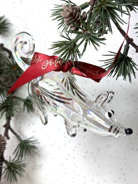 Christmas Mouse Ornament ~ Clear