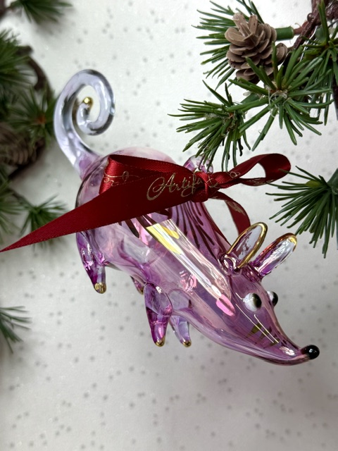 Christmas Mouse Ornament ~ Purple