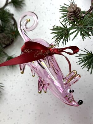 Christmas Mouse Ornament ~ Pink