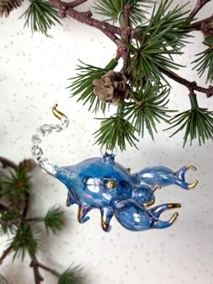 Glass Scorpion Ornament ~ Blue