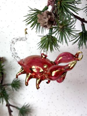 Glass Scorpion Ornament ~ Red