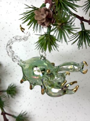 Glass Scorpion Ornament ~ Green