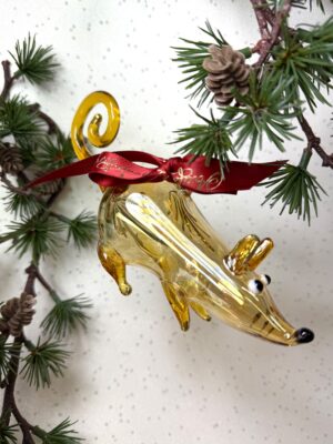 Christmas Mouse Ornament ~ Yellow